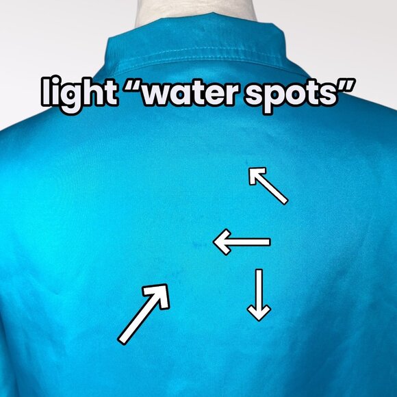 Vintage Gil & Co Blue Satin Button Up Blouse Long Sleeve Size Small - Picture 9 of 10